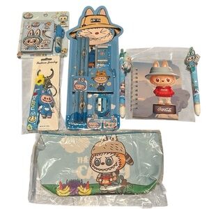 Labubu Character Kids Blue Stationery Set- New